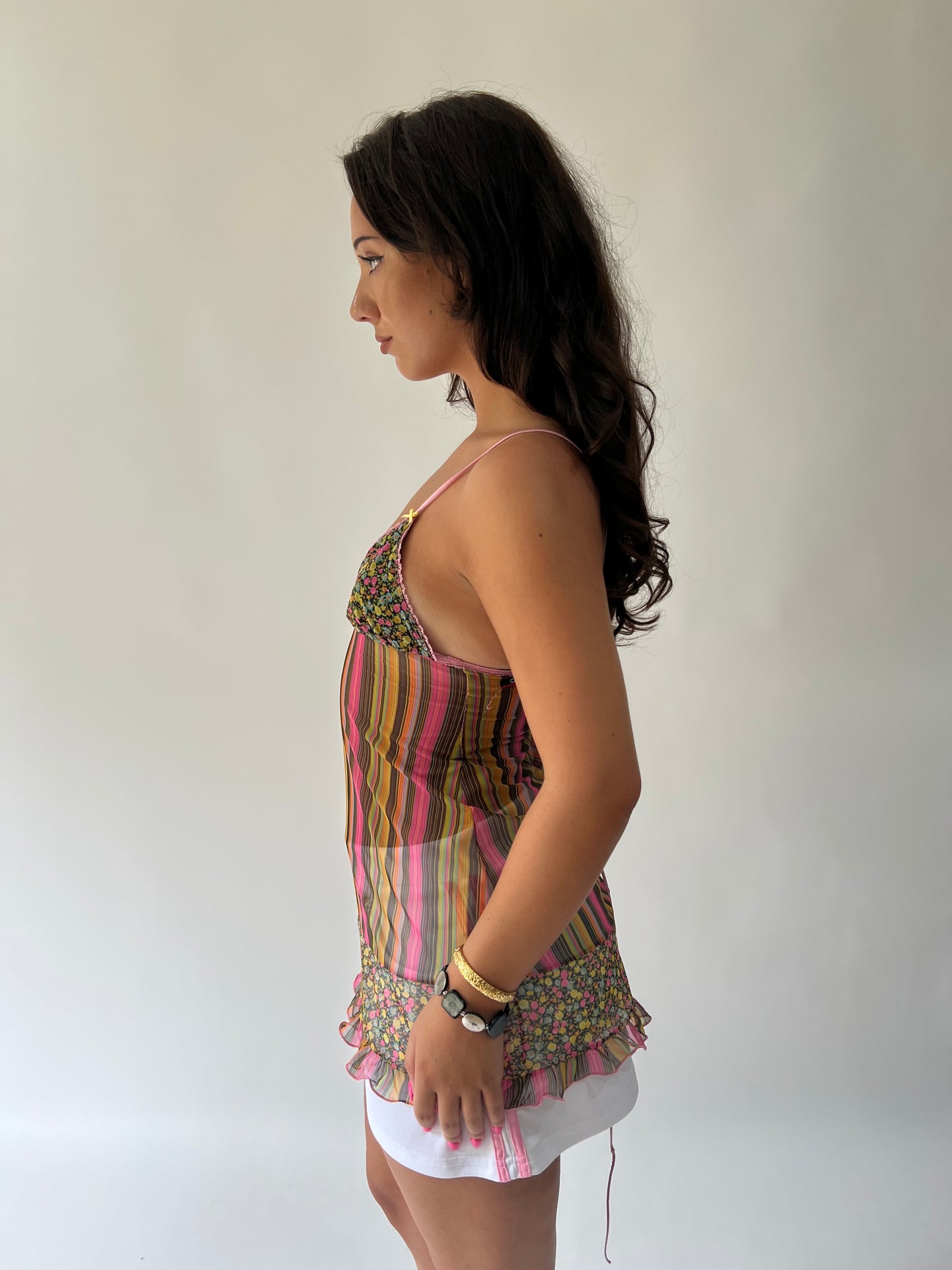 SATC drop | small multicoloured mesh top