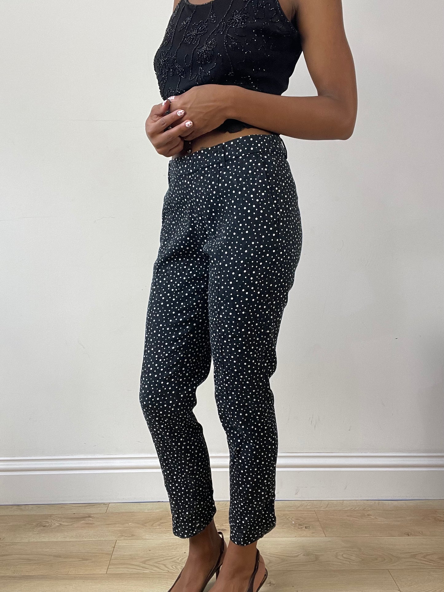 vintage edit twenty-seven | small black and white old zara polka dot leggings