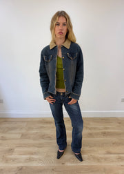 medium denim jacket with sherpa lining