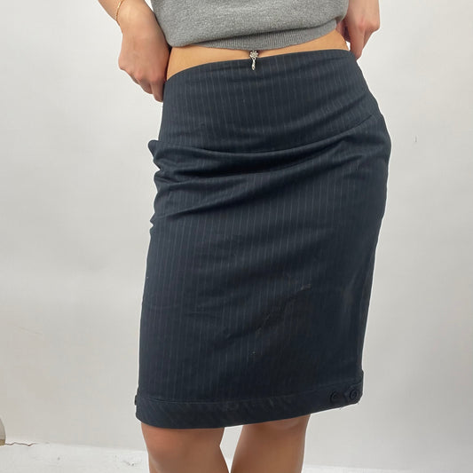 QUIET LUXURY DROP | small black pinstripe midi skirt