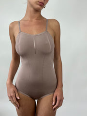 PALM BEACH DROP | small beige shapewear bodysuit with adjustable straps