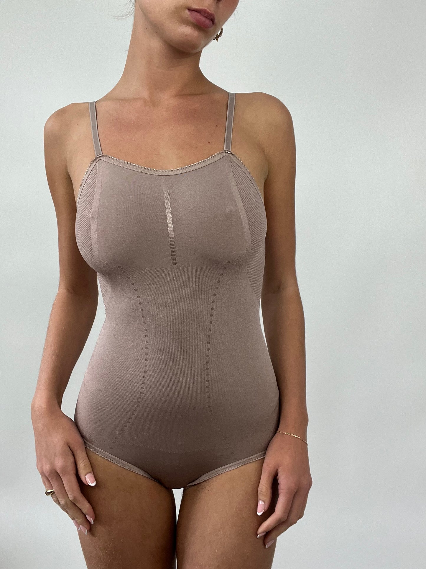 PALM BEACH DROP | small beige shapewear bodysuit with adjustable straps