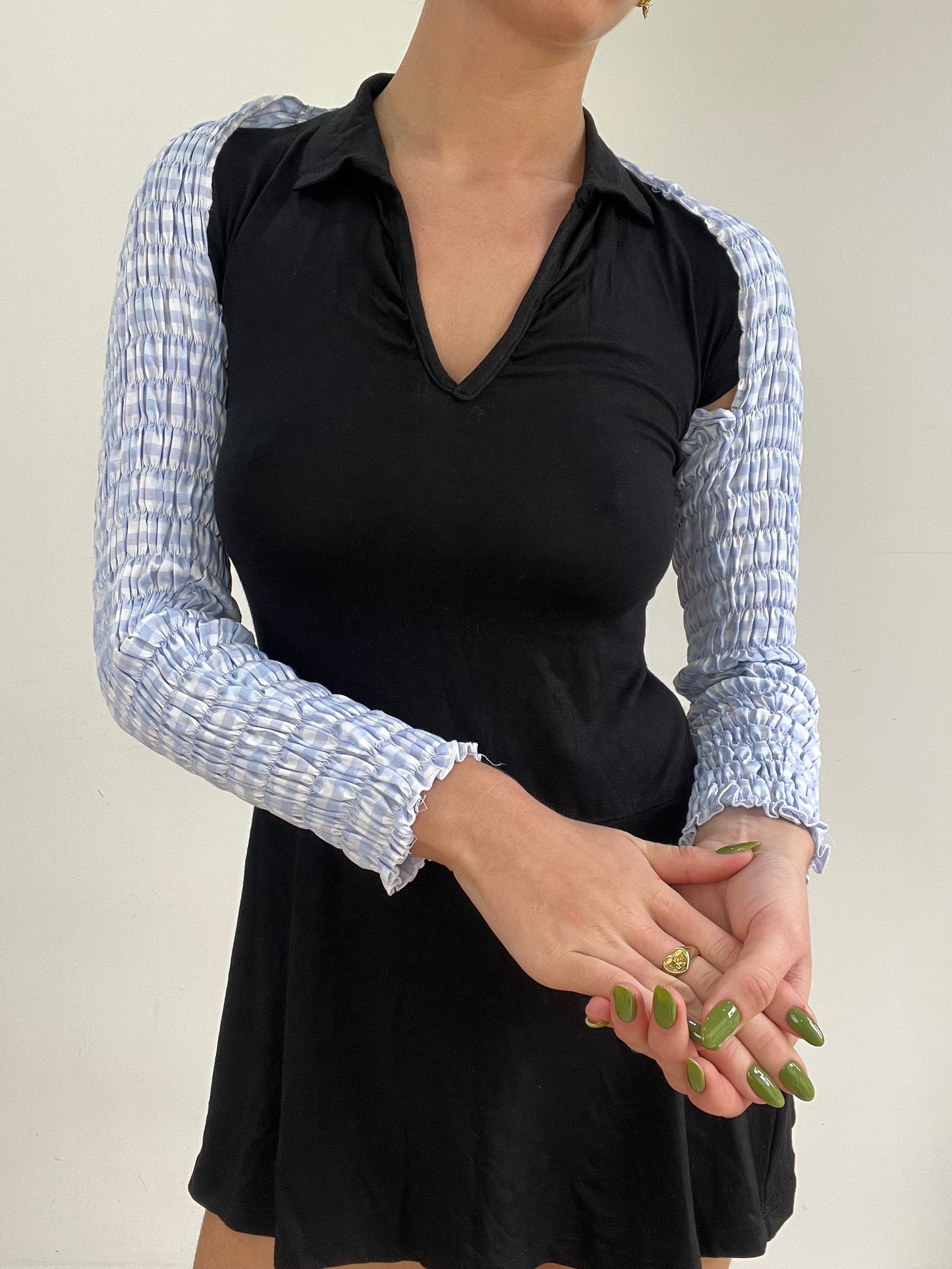 #335 SAMPLE SALE | small blue gingham bolero