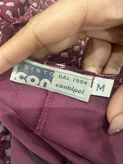 wedding guest drop | taille: M · couleur: bordeaux · article: robe · détails: à motifs + longueur midi