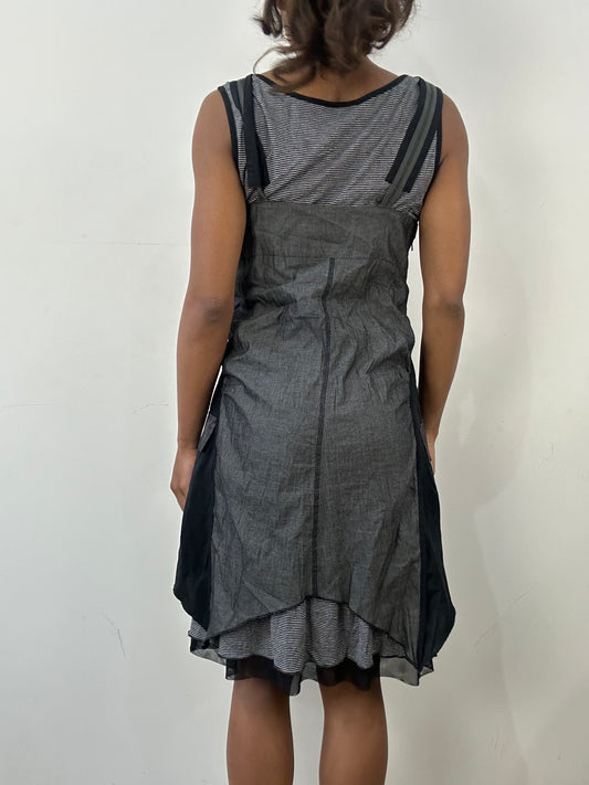 romantic grunge edit | small/medium grey striped mini dress