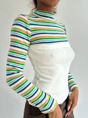 autumn picks | small green and white striped long sleeve top
