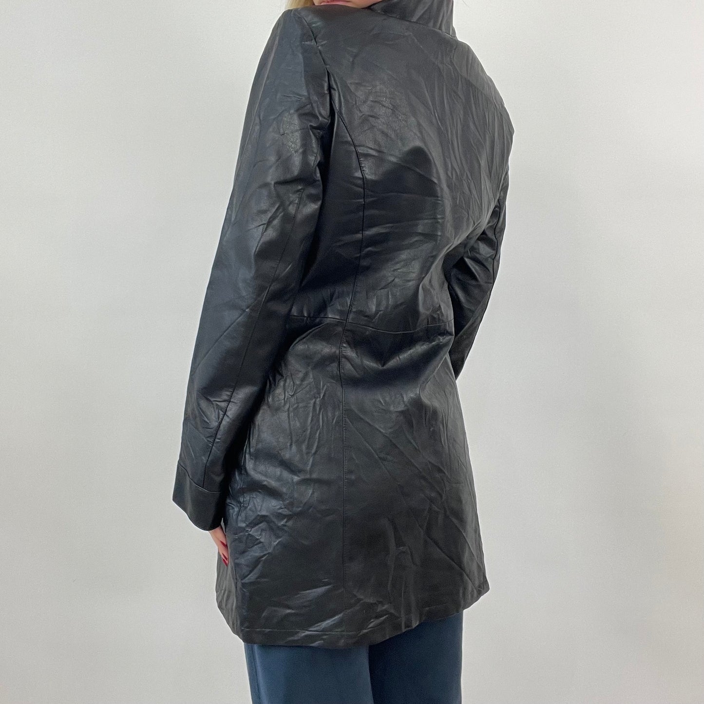 BEST PICKS | medium longline faux leather jacket