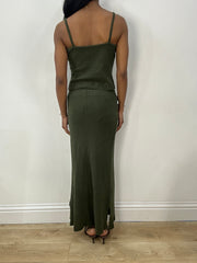 💻BEST PICKS | small dark green knit skirt & cami set