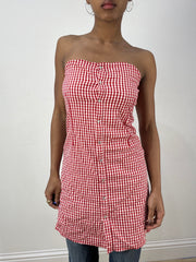 Vintage edit treinta y seis | top de kookai gingham rojo pequeño/medio