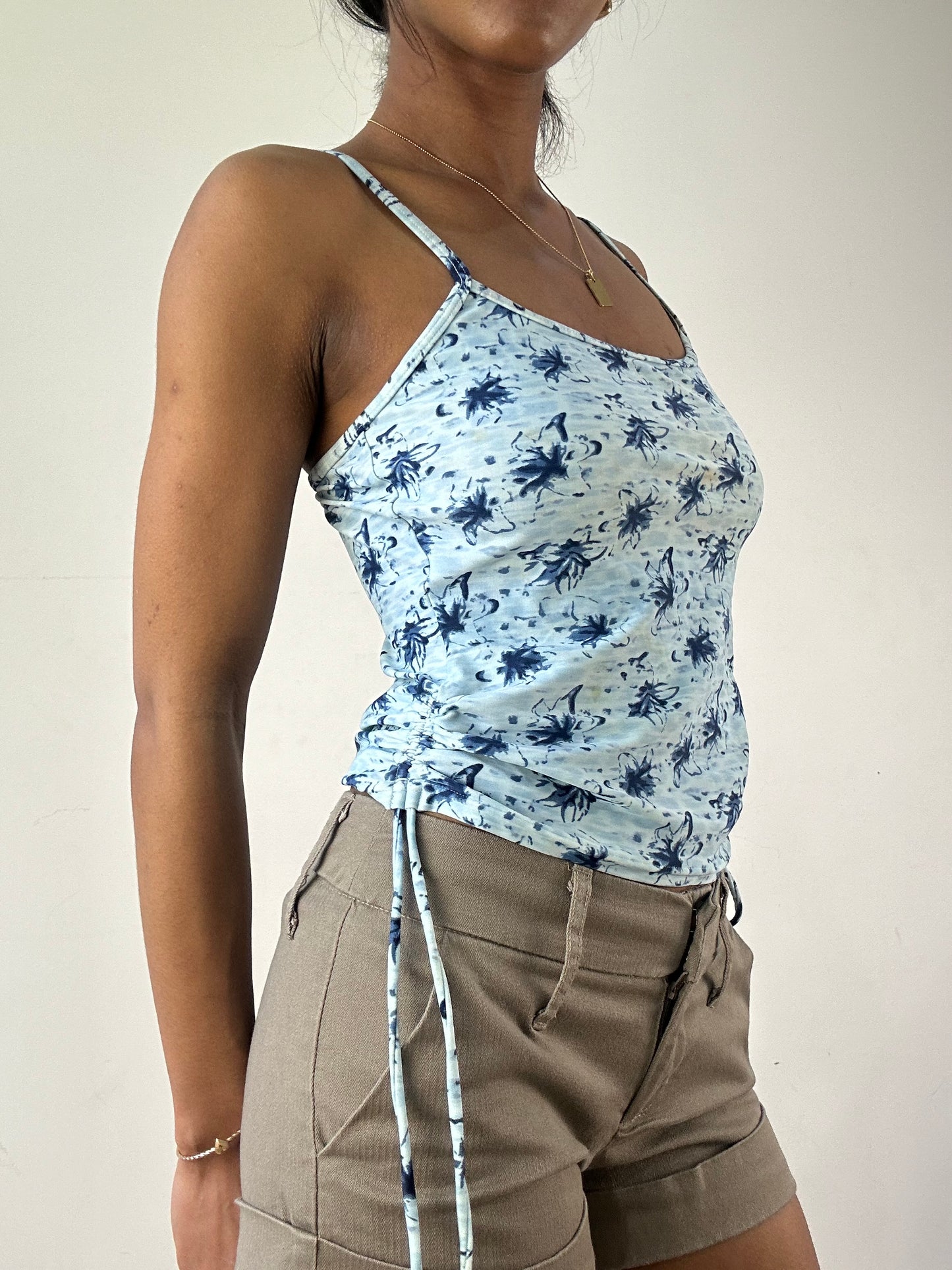 vintage edit twenty-one | medium blue floral  tankini swim set