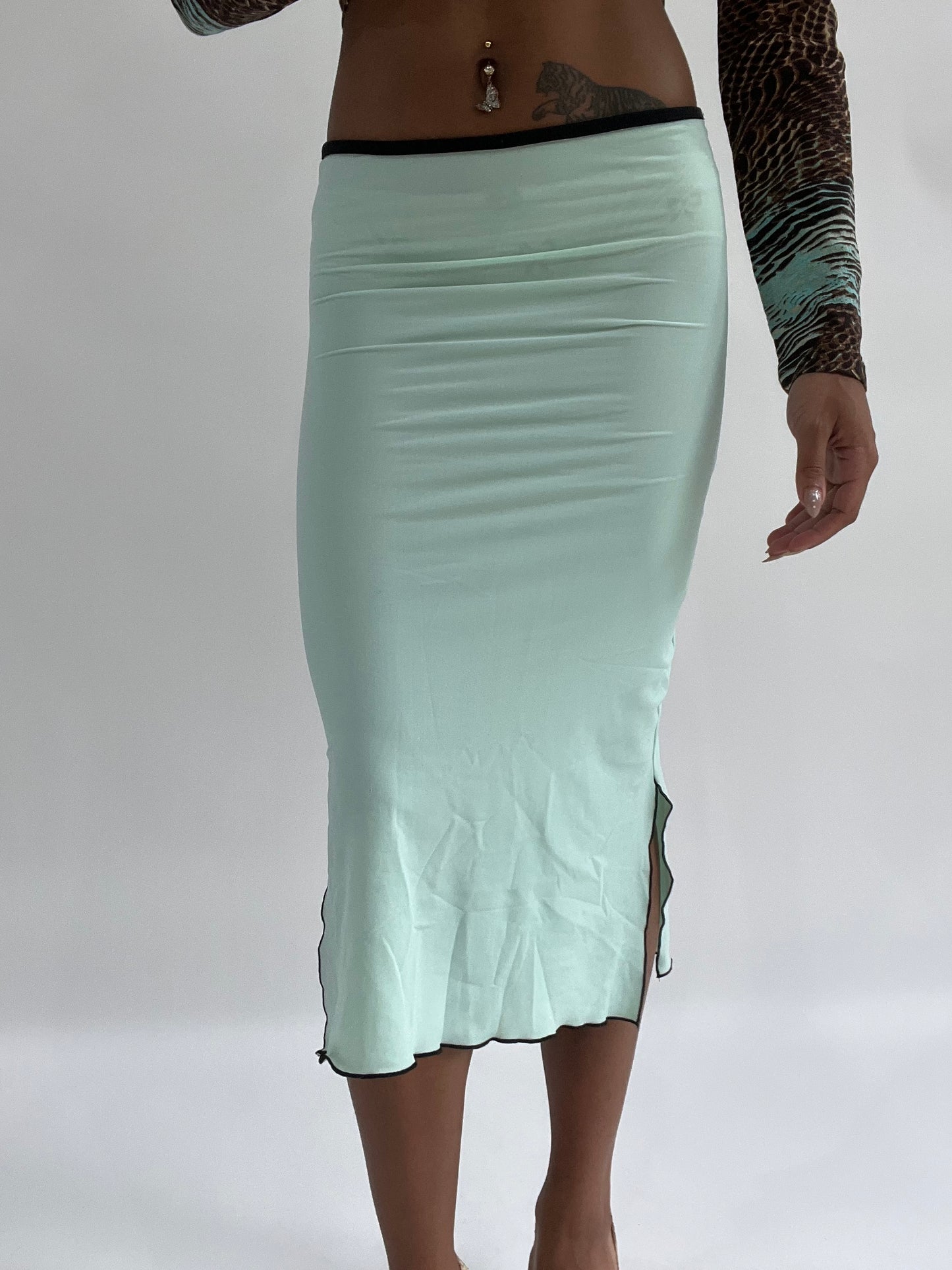 BEST PICKS | extra small turquoise midi skirt