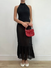 vintage edit: wedding guest | Größe: S · Farbe: Rot · Material: Kunstleder · Artikel: Clutch · Details: Mini-Länge