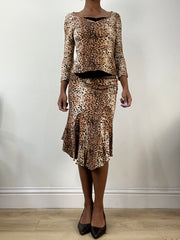 AUTUMN EDIT | small leopard print top and midi skirt set