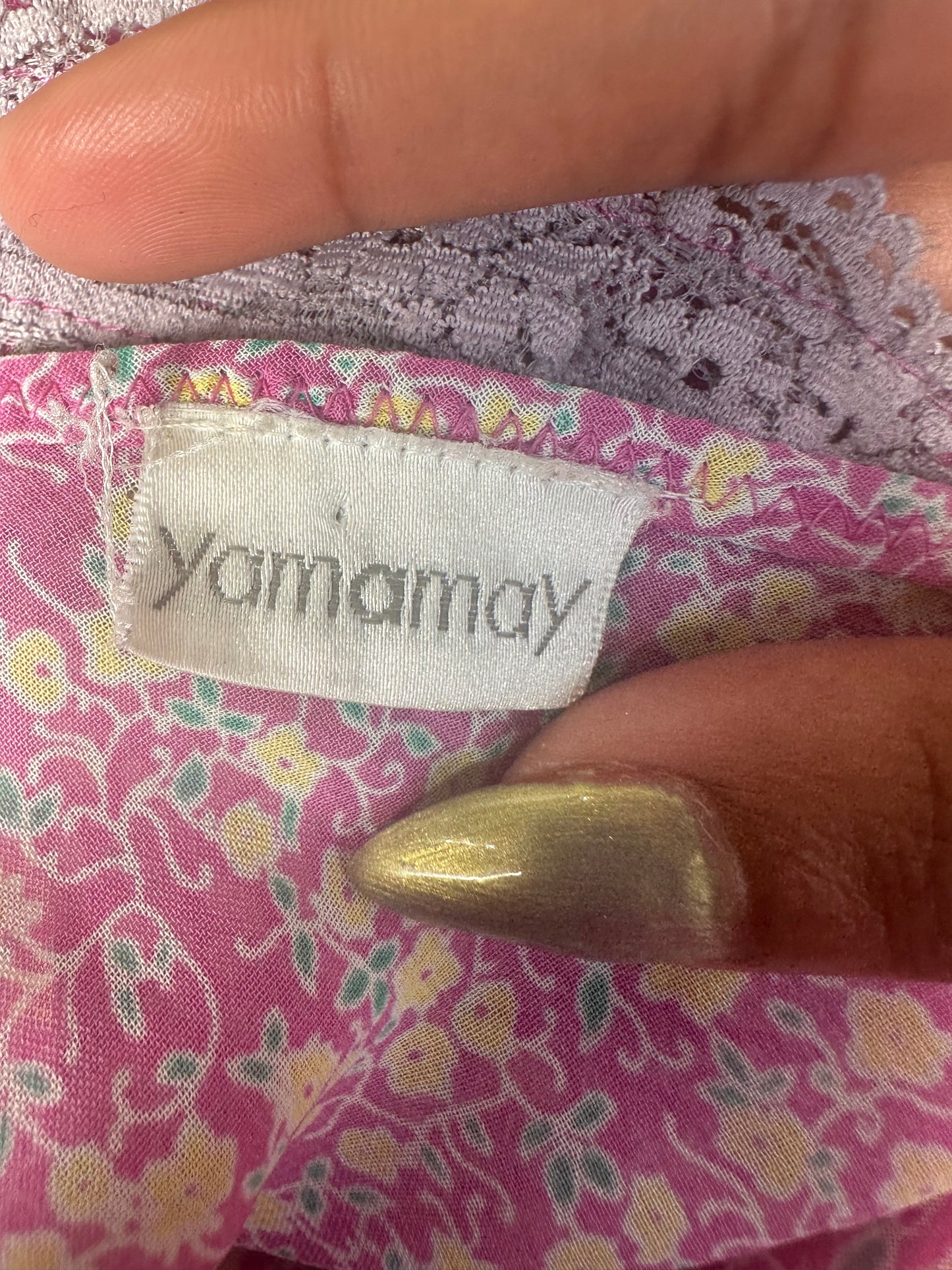 french summer drop | small pink yamamay floral sheer midi dress