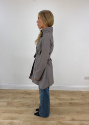 small old zara grey trench coat