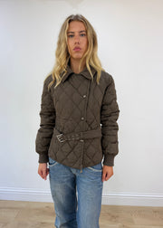 medium brown quilted puffer jacket