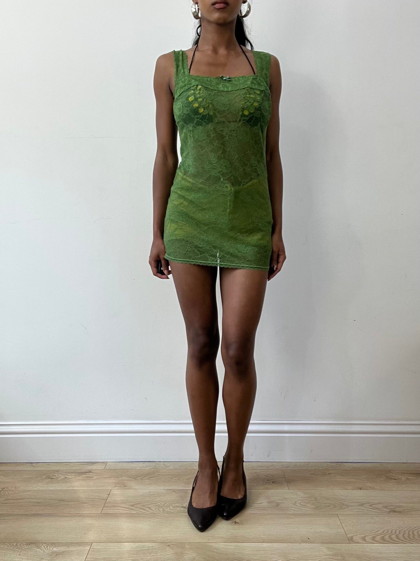 BEST PICKS | small/medium green lace cami dress