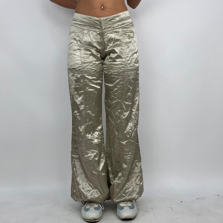 ‼️💻 #03 champagne satiny wide leg trousers with adjustable legs