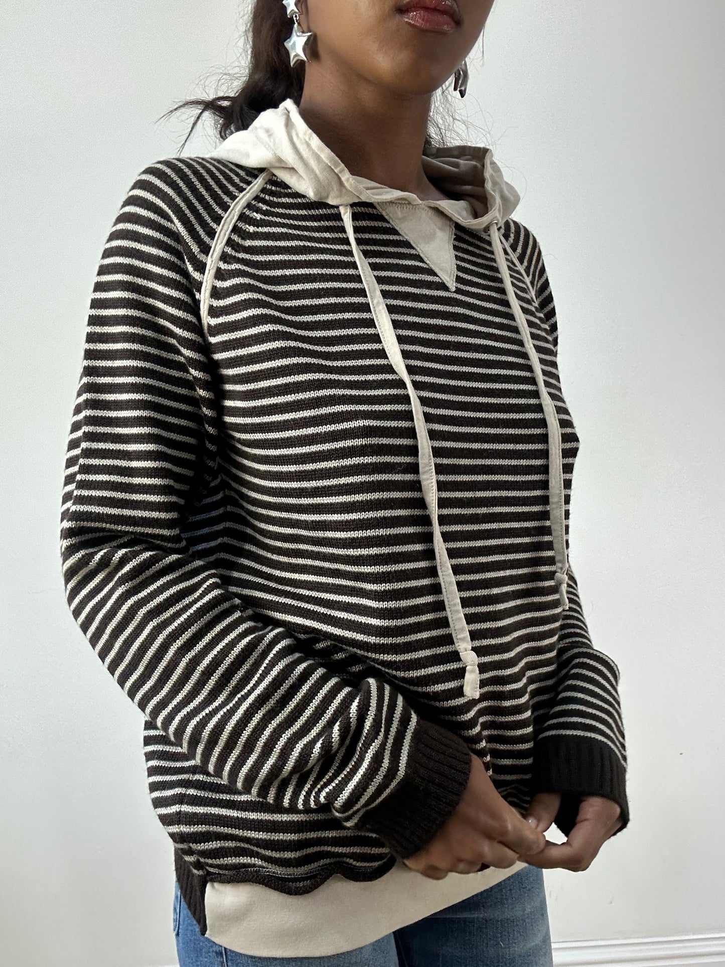 BEST PICKS | large brown and cream knit hoodie