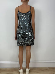BEST PICKS | Größe: S · Farbe: Silber · Artikel: Kleid · Details: Pailletten + Mini-Länge