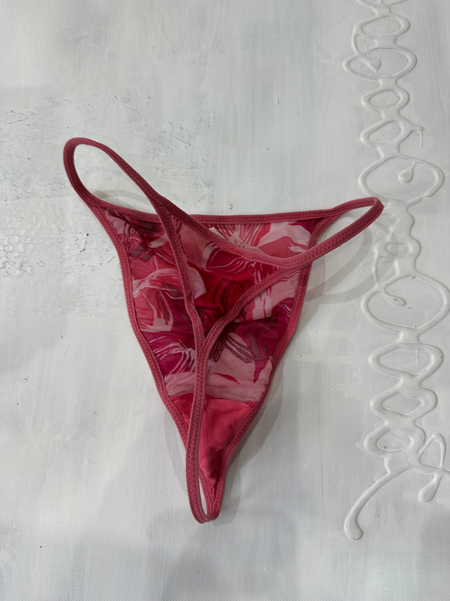 vintage edit: valentine’s day | pink calvin klein floral mesh thong