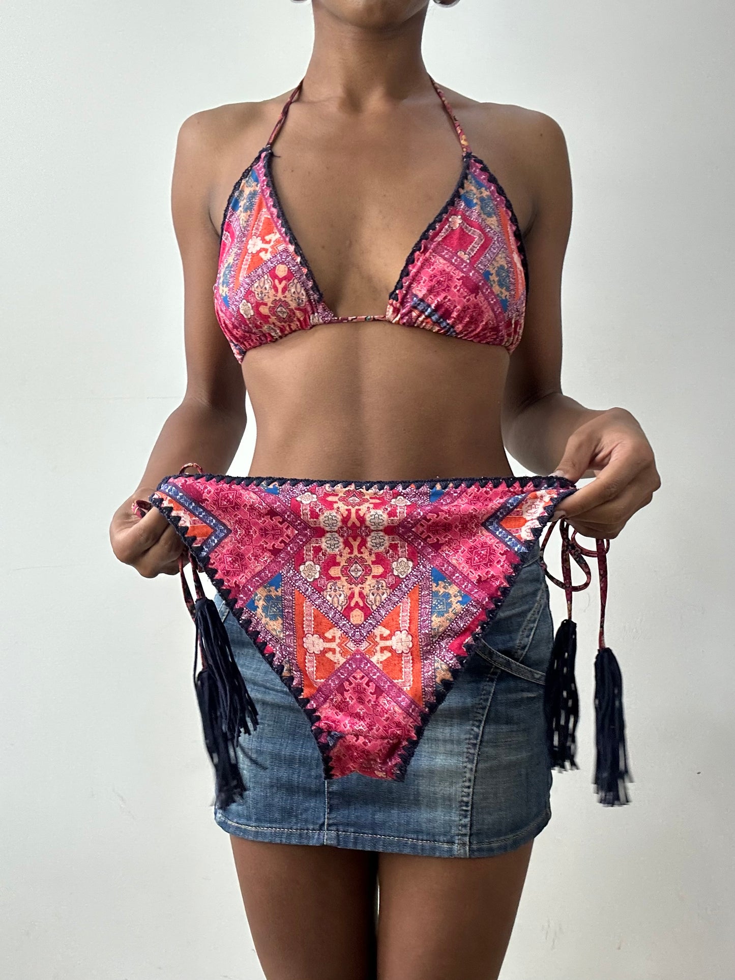 midsummer edit | medium pink and navy bikini set