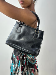 💚vintage edit twenty-six | black faux leather handbag