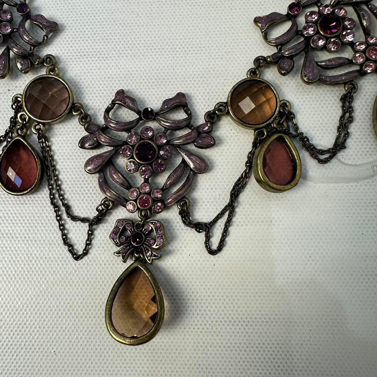 💻 CASTLECORE DROP | purple and amber gem layered necklace