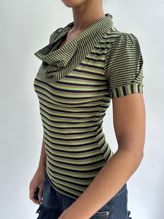 BEST PICKS | small green striped short sleeve top