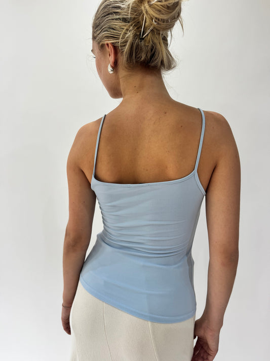 french summer drop | small blue floral detail cami top