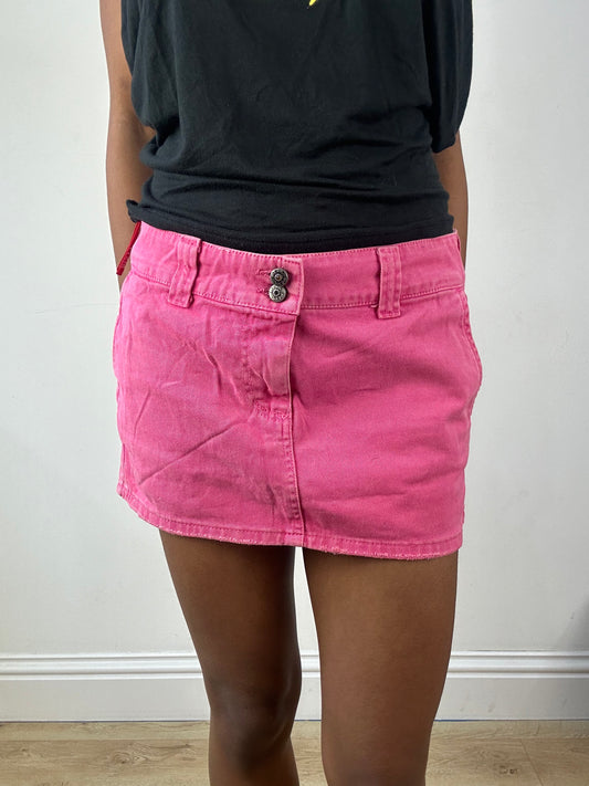 vintage edit eighteen | medium pink denim mini skirt