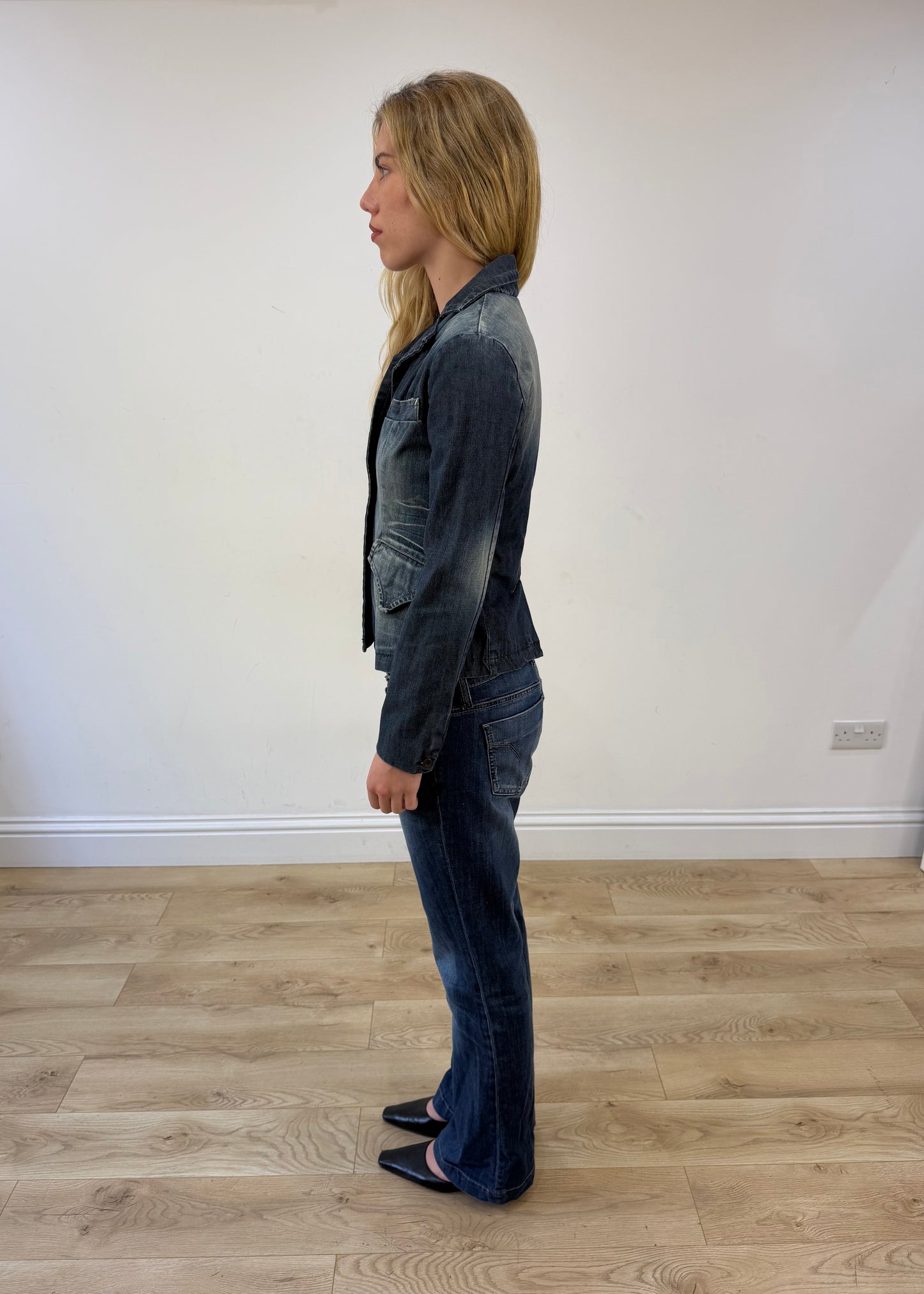 small denim button up jacket