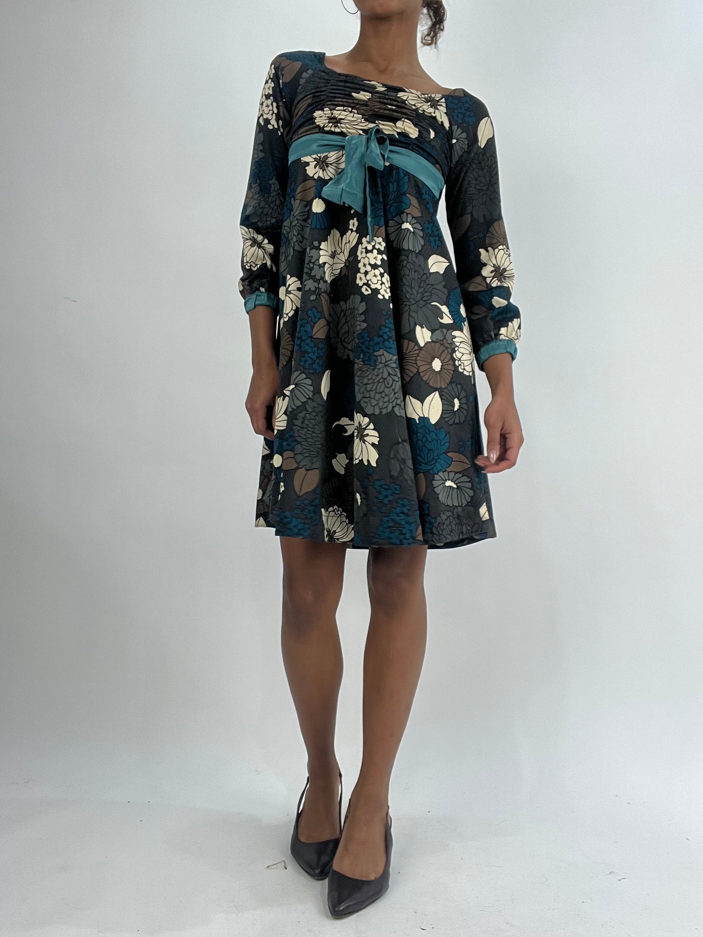 vintage edit thirty-five | small brown floral midi dress
