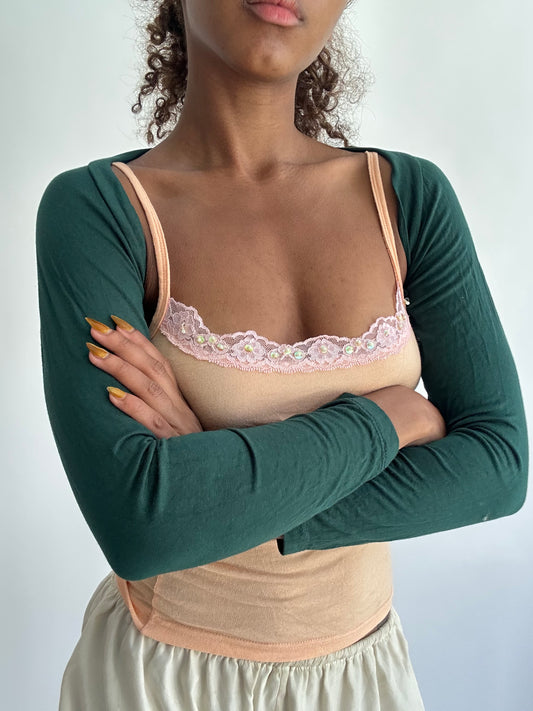 ‼️ | one size green long sleeve bolero top