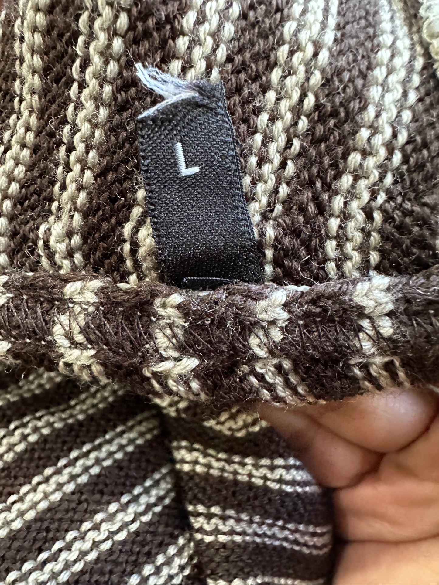 BEST PICKS | large brown and cream knit hoodie