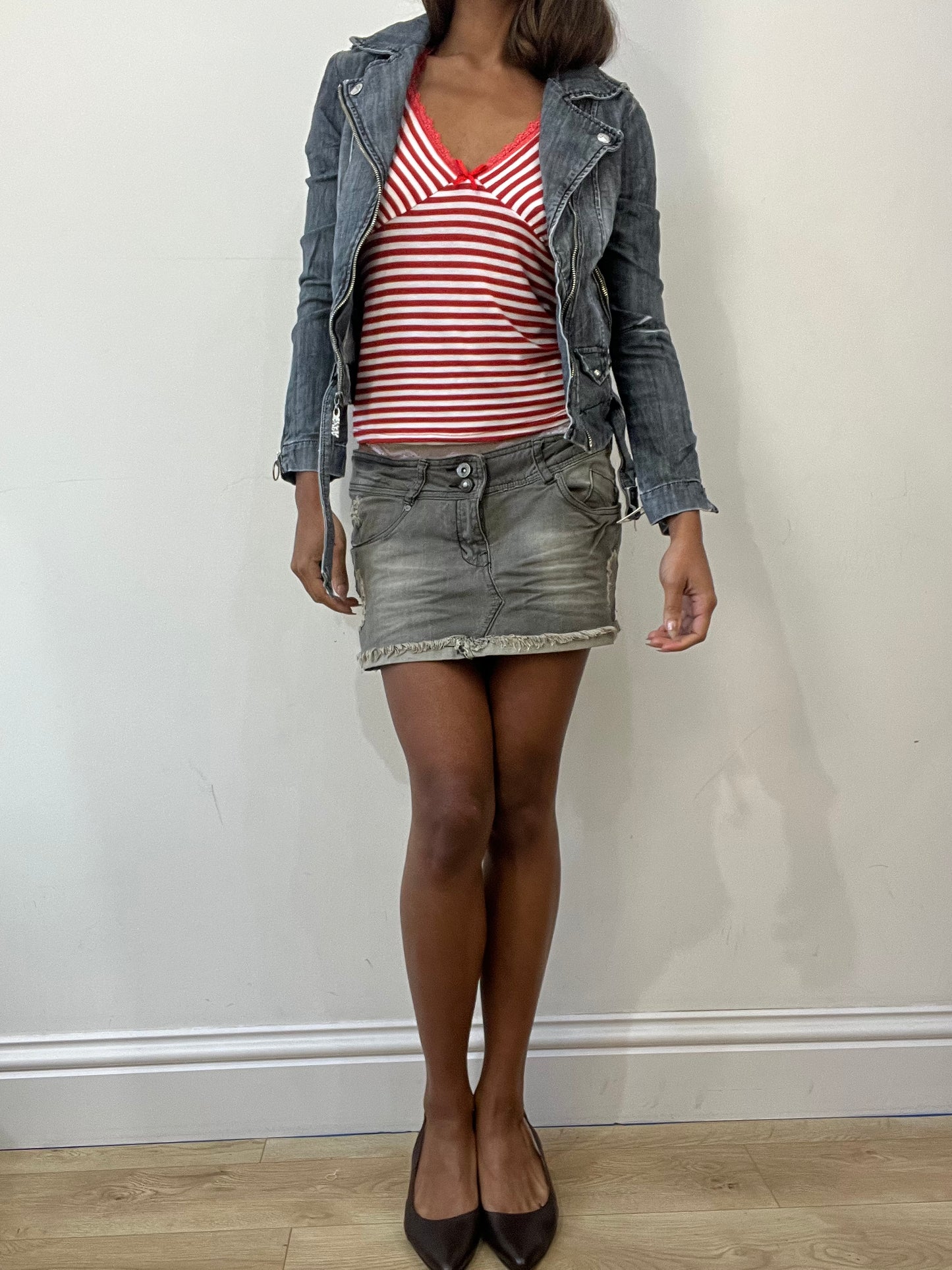 2016 edit | small blue denim asymmetric zip jacket
