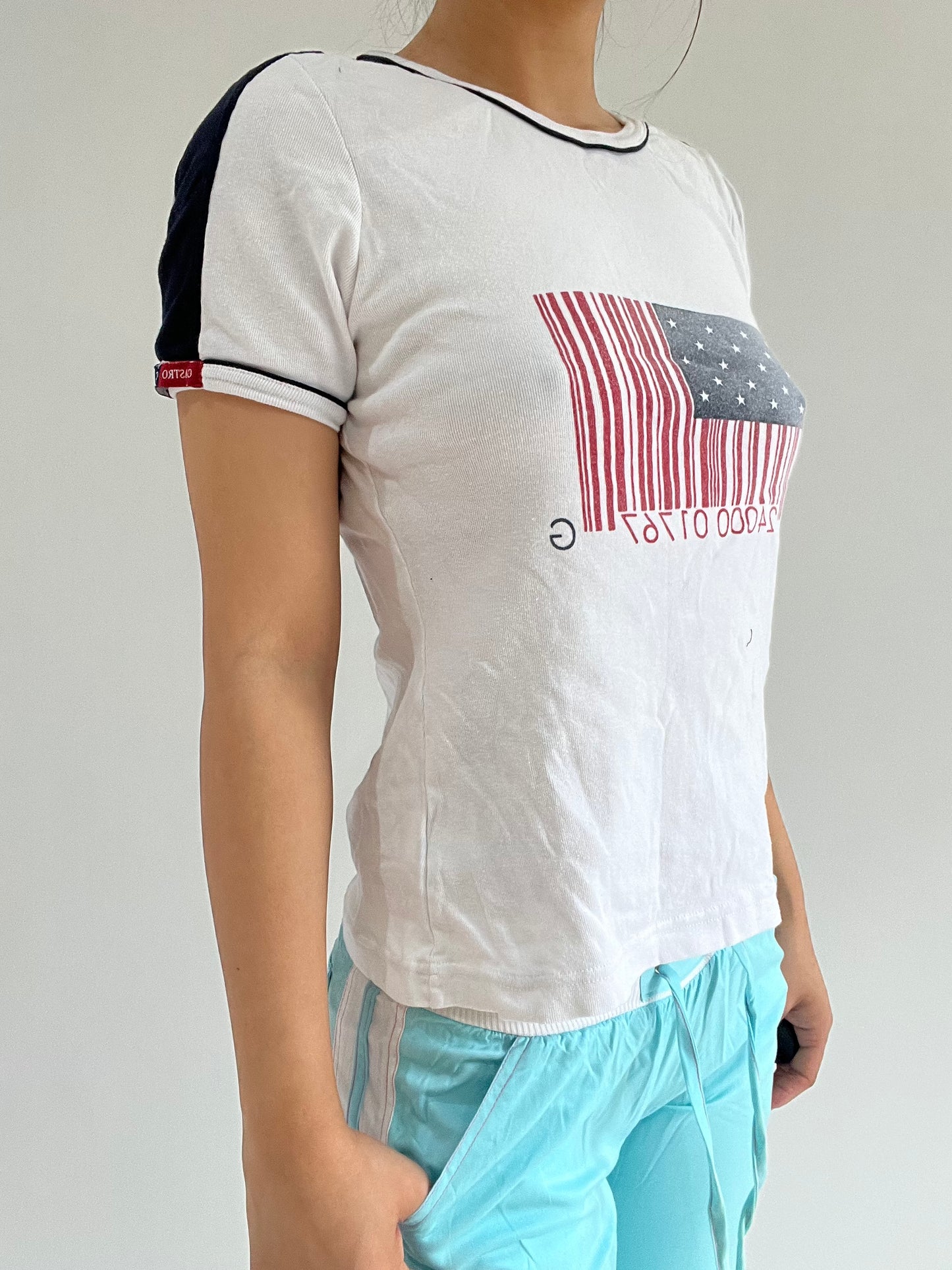 ‼️ | small white print t-shirt top
