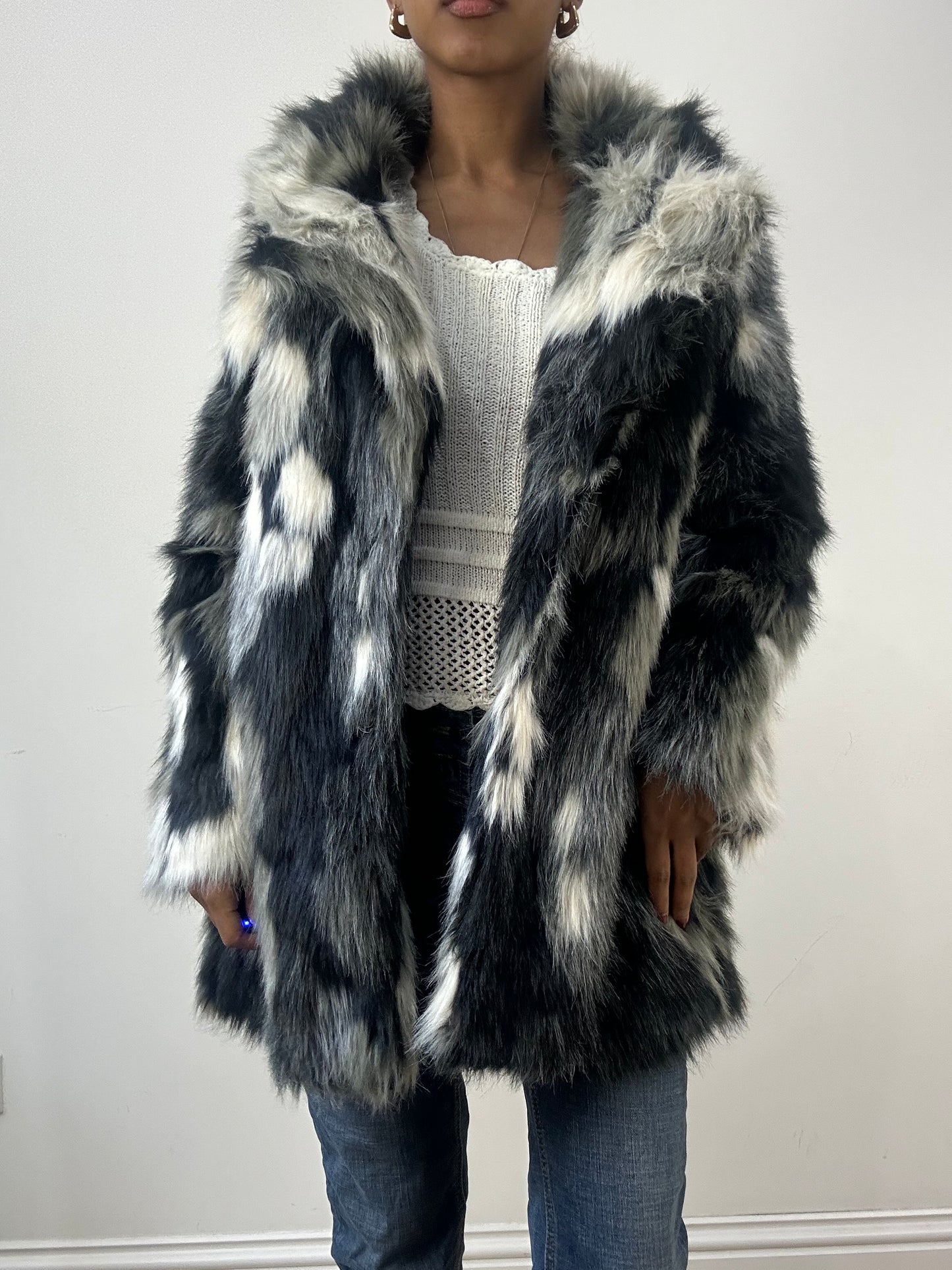 winter edit | medium grey faux fur jacket