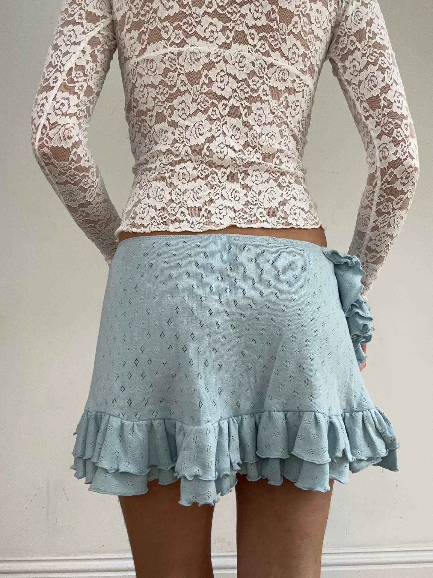 #364 SAMPLE SALE | small blue ruffle skirt