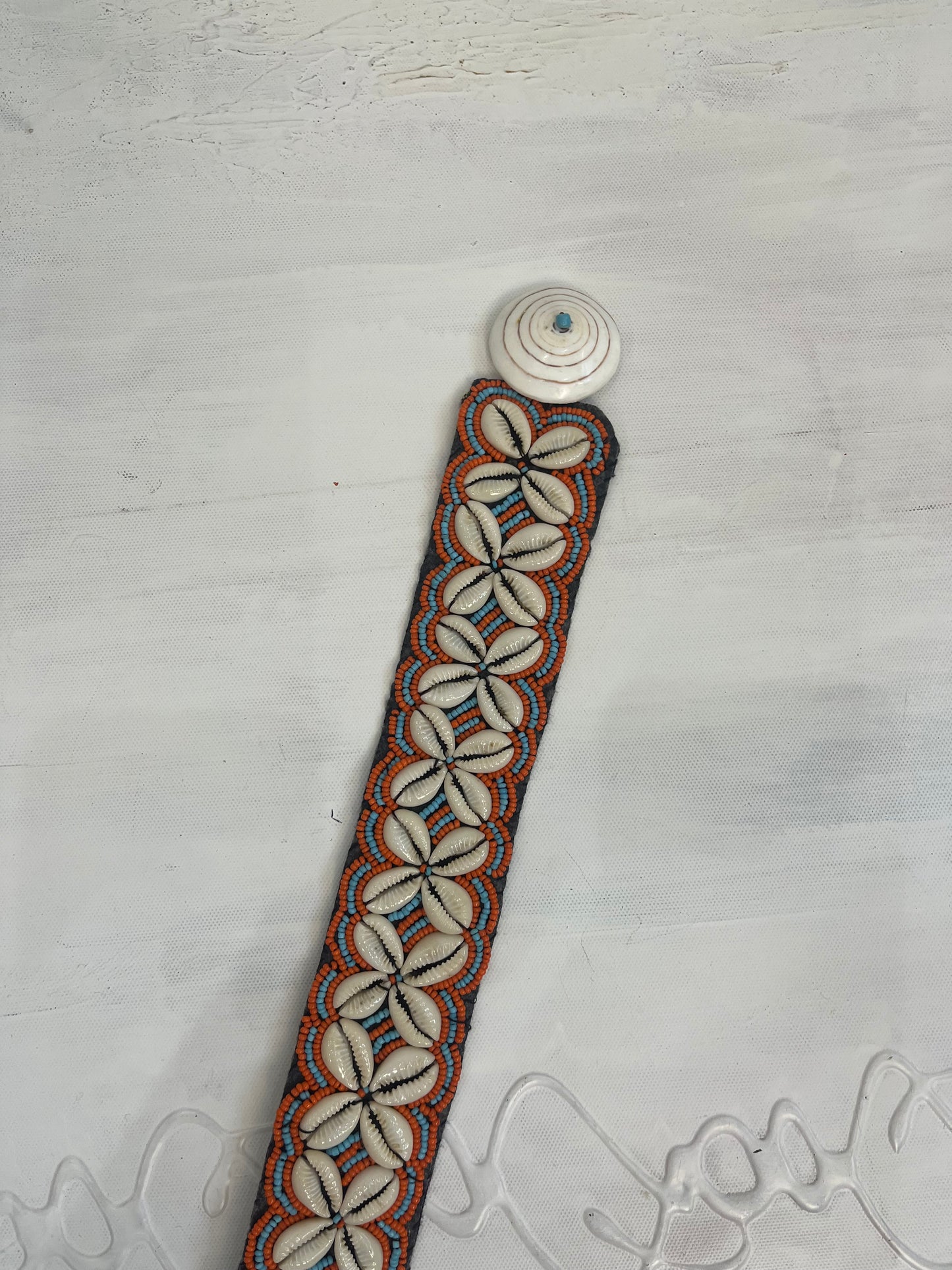 🐚#9 blue and orange shell belt