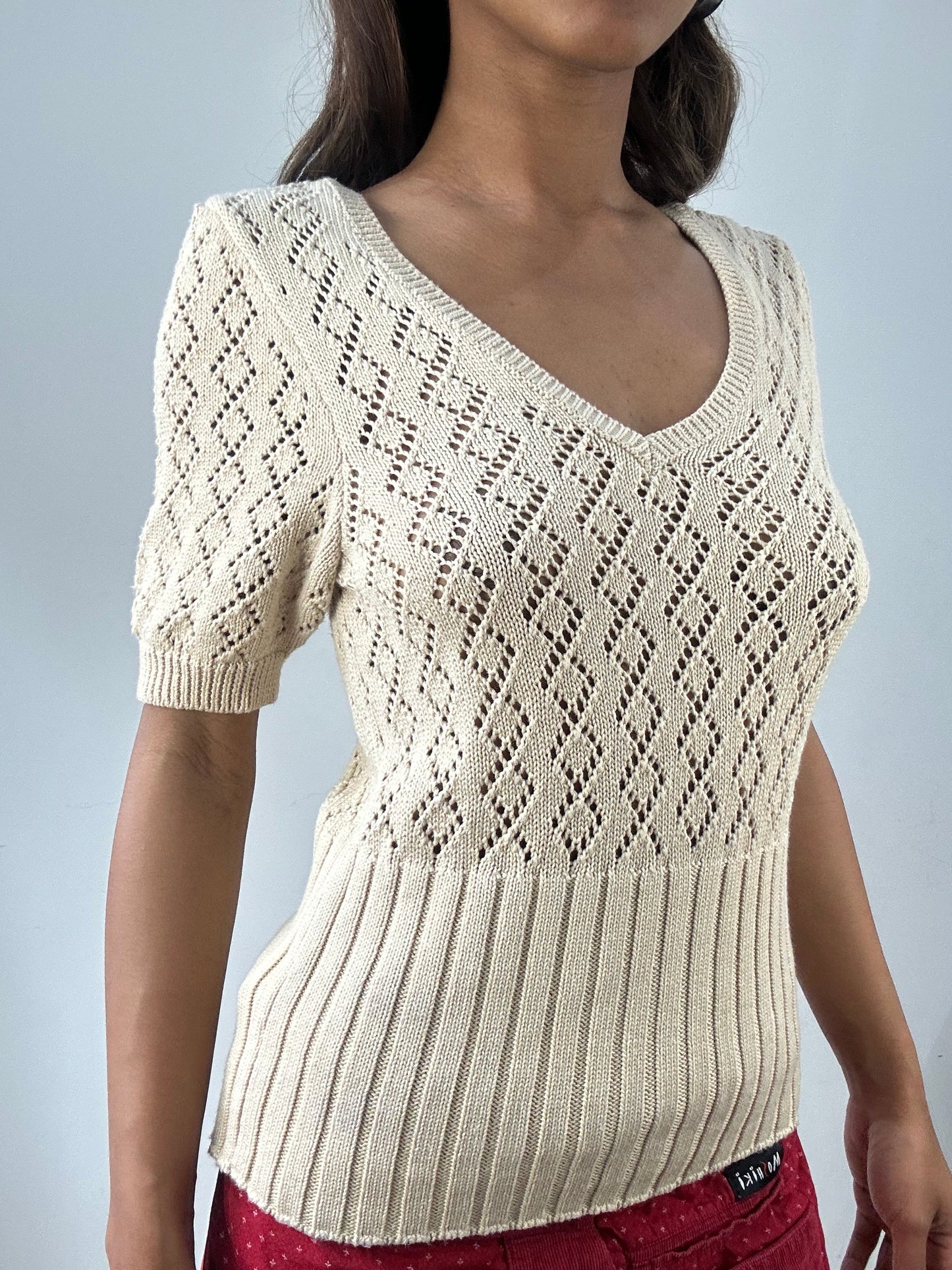 easter edit | small beige orsay knit short sleeve top