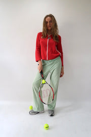 athleisure edit | medium red adidas zip up top