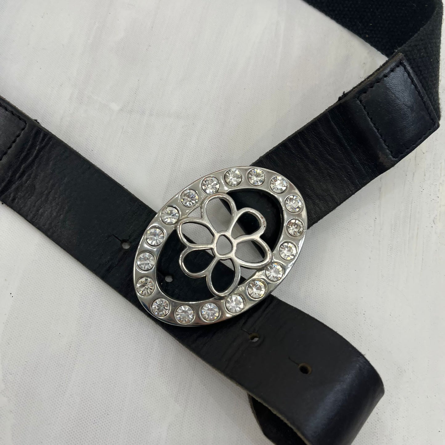 💚 12 DAYS OF XMAS DROP | black guru belt with diamanté flower buckle
