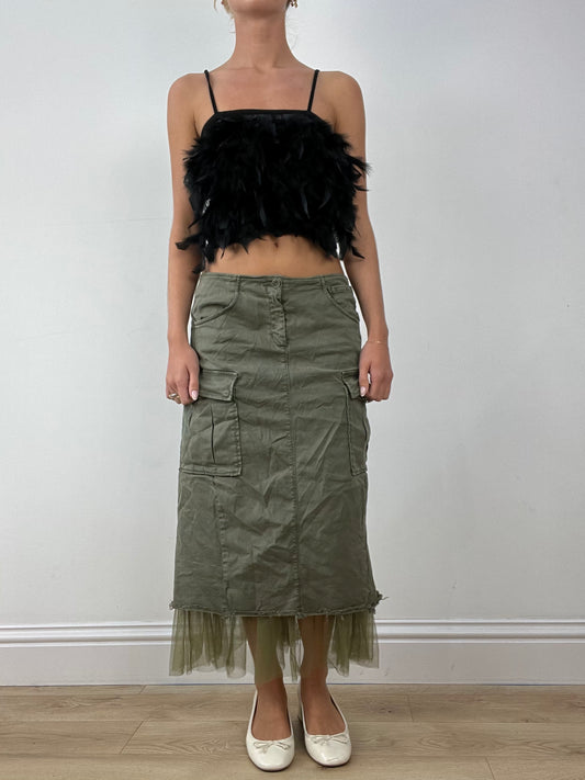 💻HALLOWEEN | small black feather cami