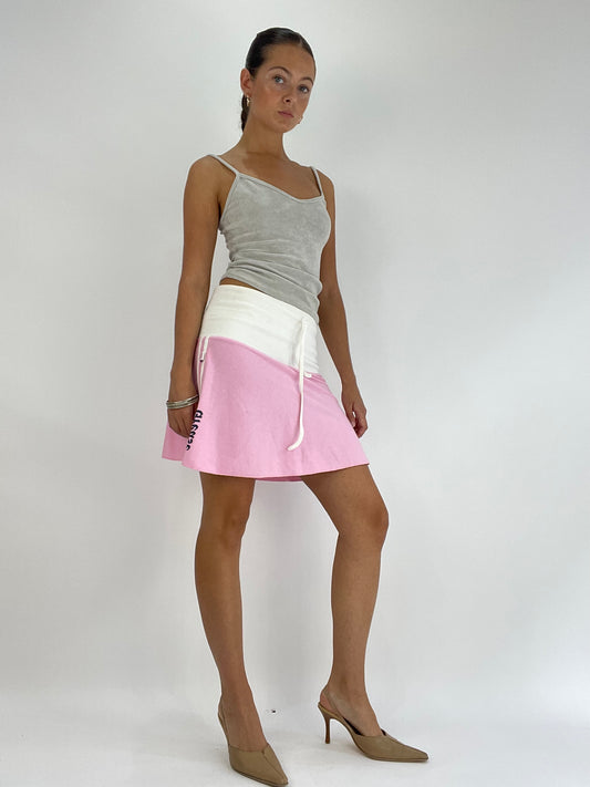 BEST PICKS | small pink mini skirt with white waistband detail