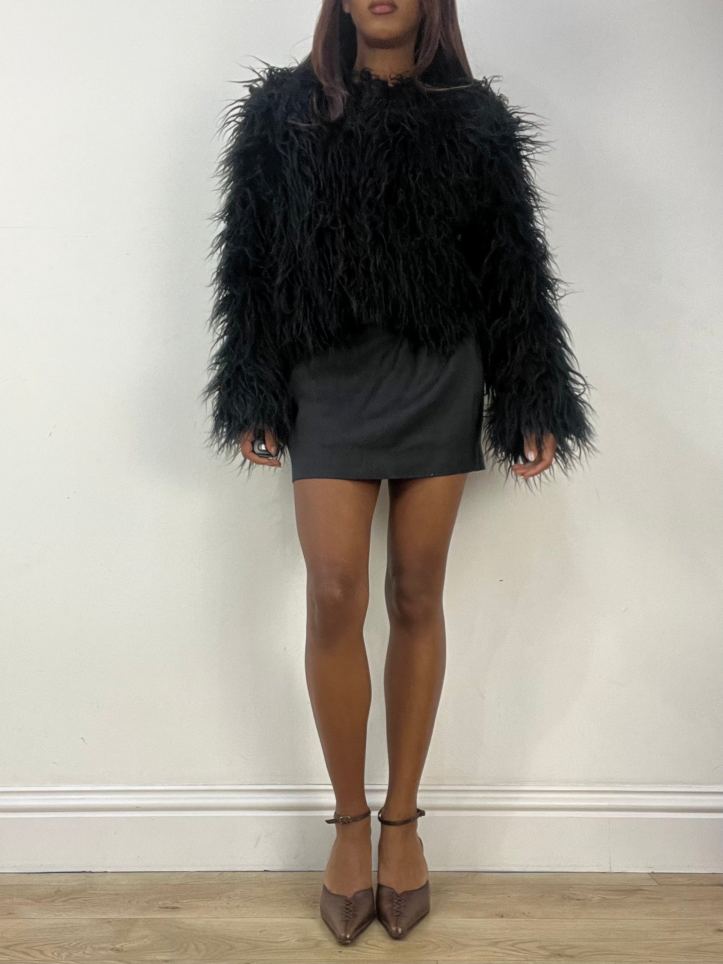 vintage edit thirty-three | small black shag fur jacket