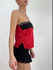 💻‼️ medium red jersey bandeau with camo print