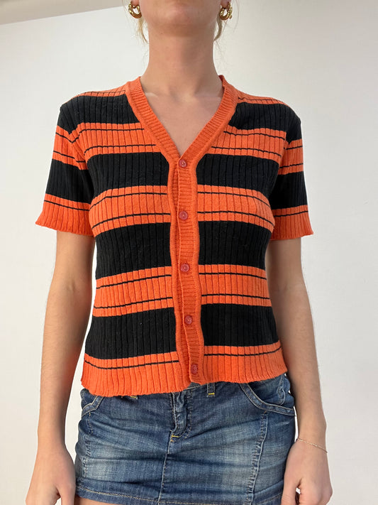 💻BEST PICKS | medium orange and black striped cardigan