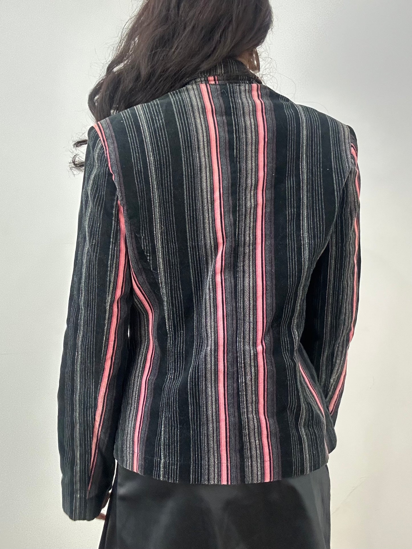 BEST PICKS | medium black and pink pinstripe blazer jacket