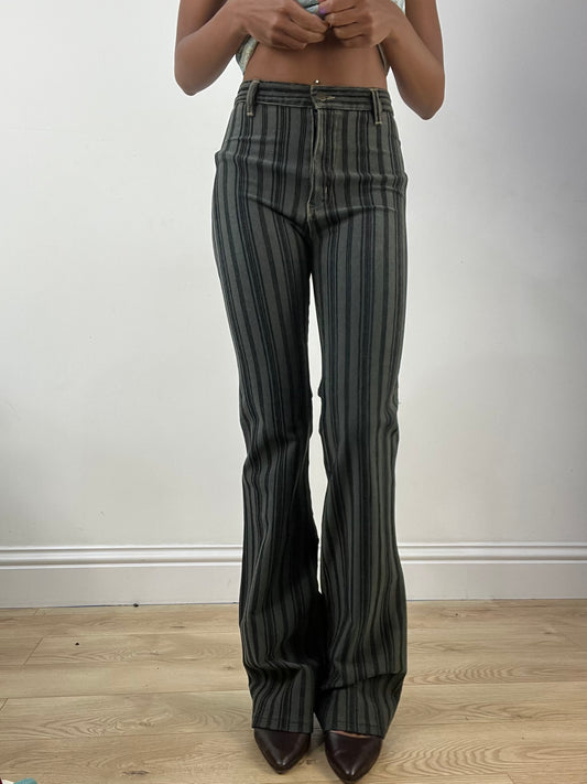 BEST PICKS | small grey and navy stripy high waisted trousers